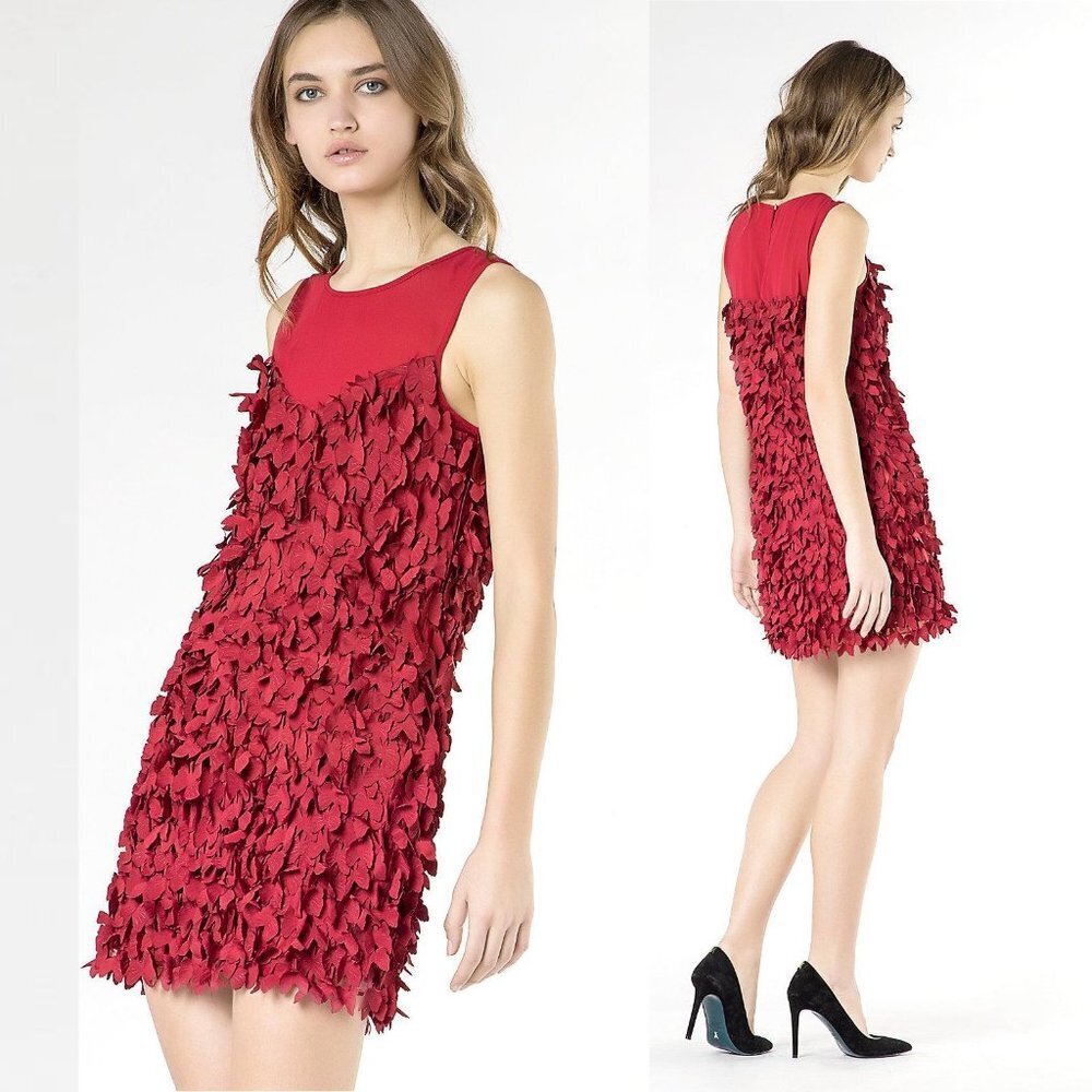 NWT New Patrizia Pepe Abito Red Sleeveless Mini Dress Size 42 US S